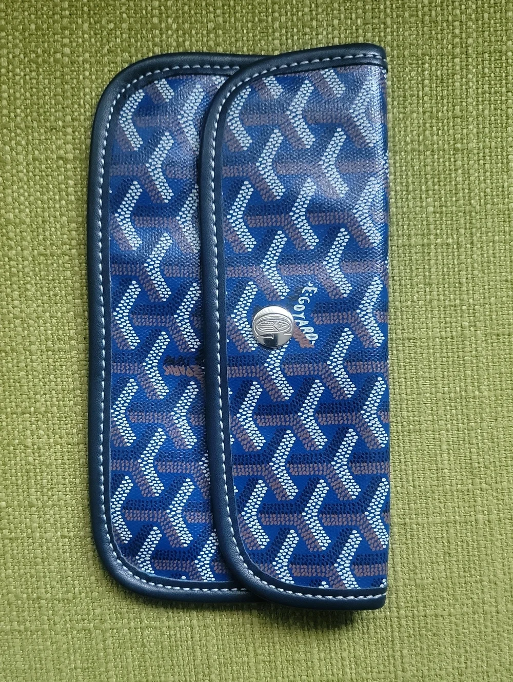 Goyard Blue Chevron Continental Wallet